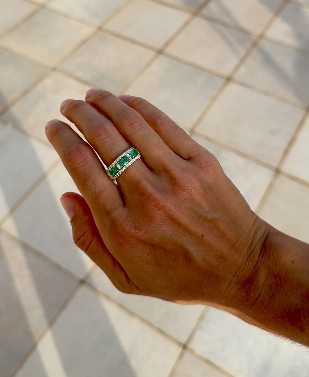 Emerald and Diamond Statement Band