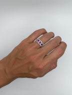 Pink Sapphire Trio Ring - PREORDER