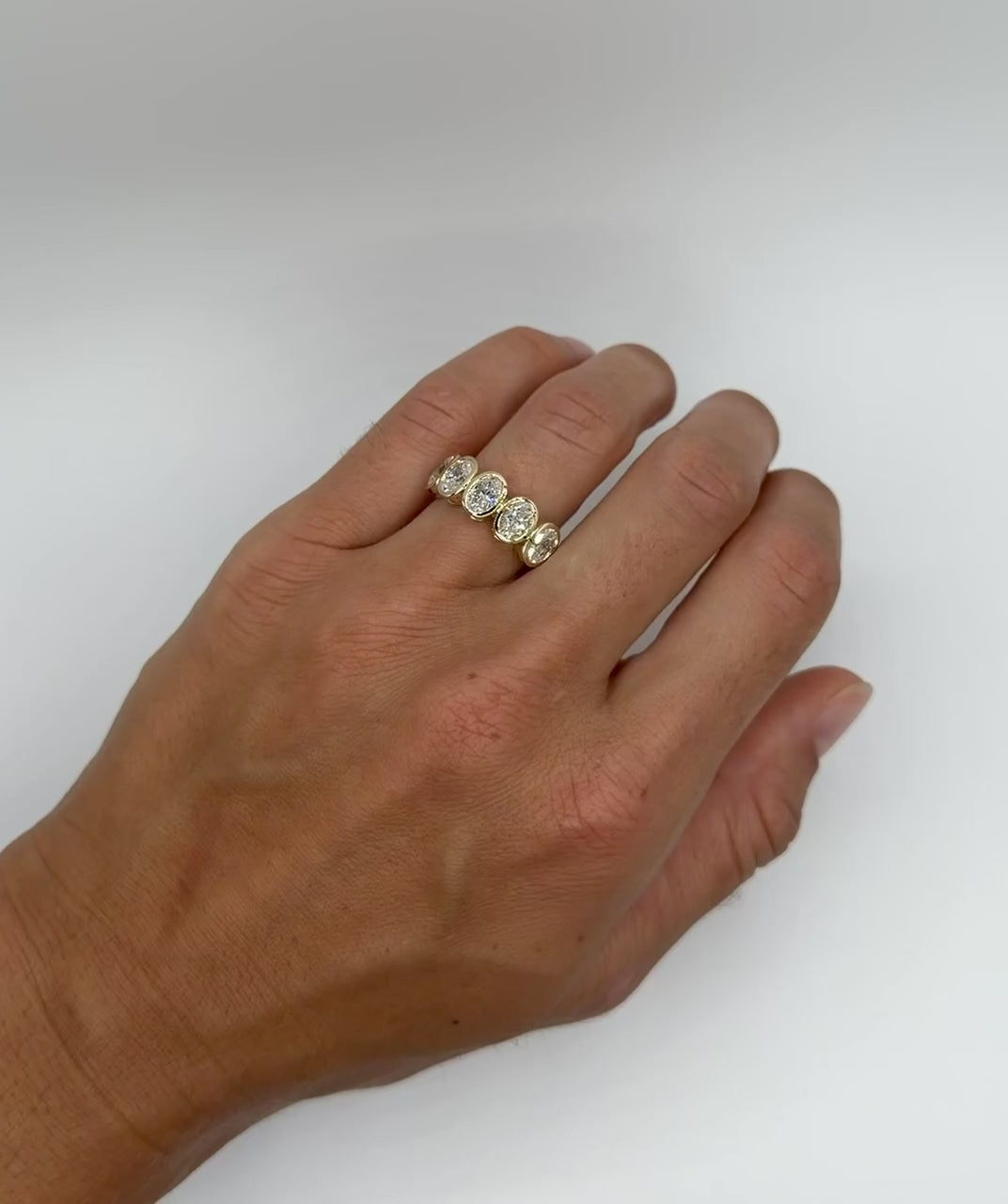 Large Oval Lab Diamond Bezel Ring