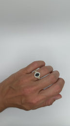 GIA Alexandrite Floral Halo Ring