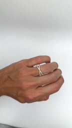 Dainty Diamond Criss-Cross Ring