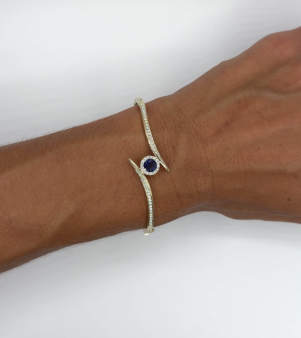 Sapphire Curve Bangle