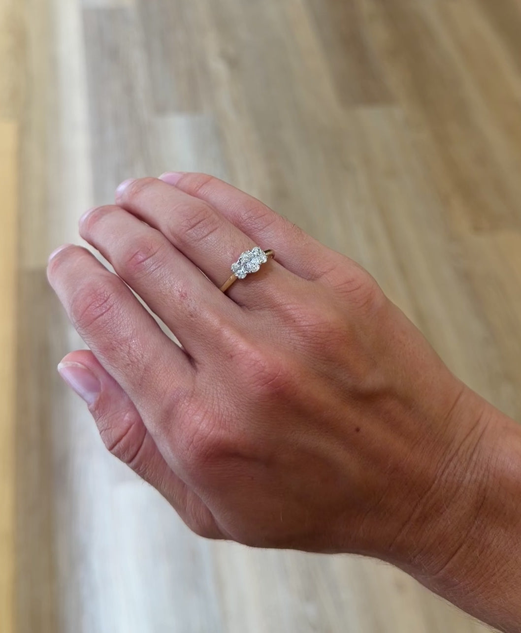 Oval Trio Lab Diamond Ring