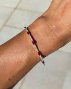 Ruby Flexible Bracelet Bangle with Diamonds