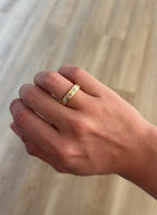 Flush Diamonds & Brushed 14kt Ring