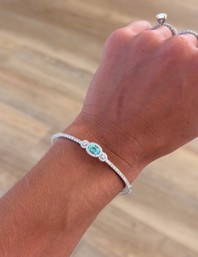 Single GIA Paraiba Tourmaline Bangle