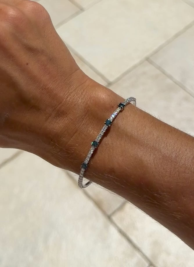 Blue Diamond Station Flexi Bangle