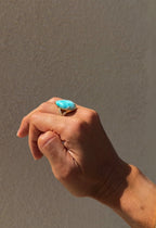 Larimar & Diamond Statement Ring