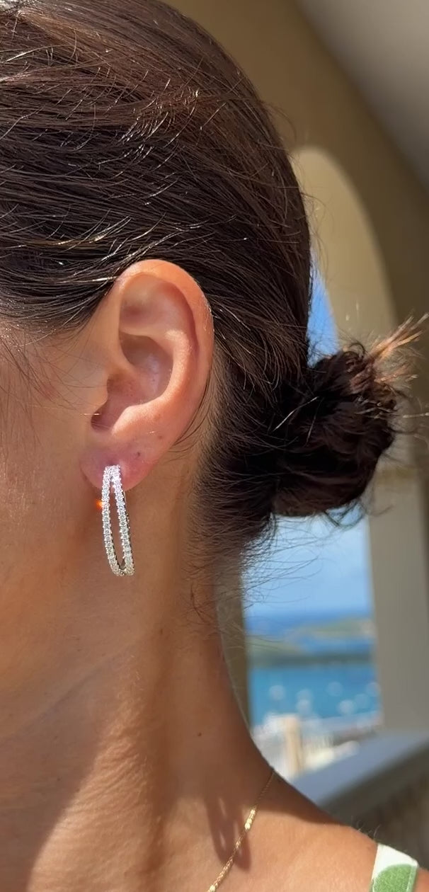 Double Hoop Diamond Earrings - PREORDER