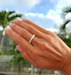 East West Emerald Diamond Ring
