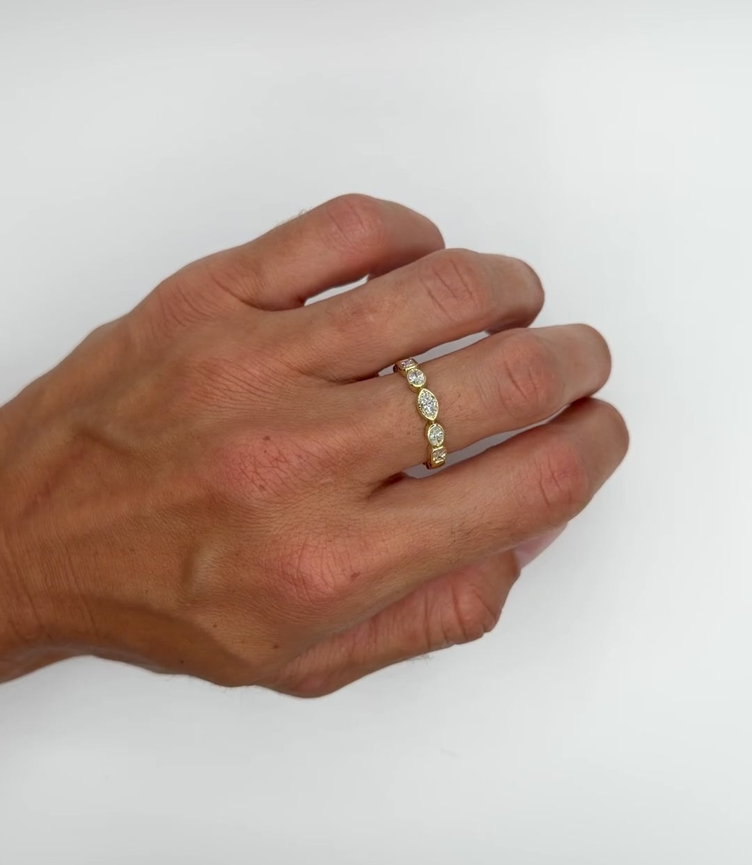 Marquise Mixed Bezel Diamond Band