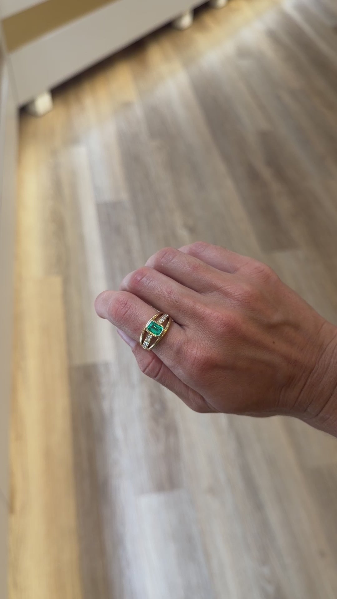Lab Grown Emerald Cocktail Ring