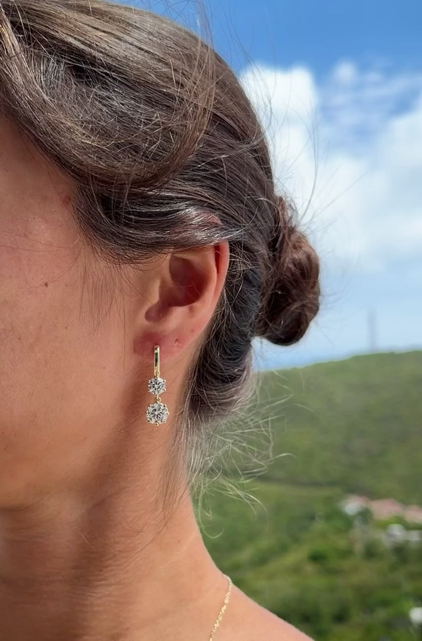 Double Drop IGI Lab Diamond Earrings