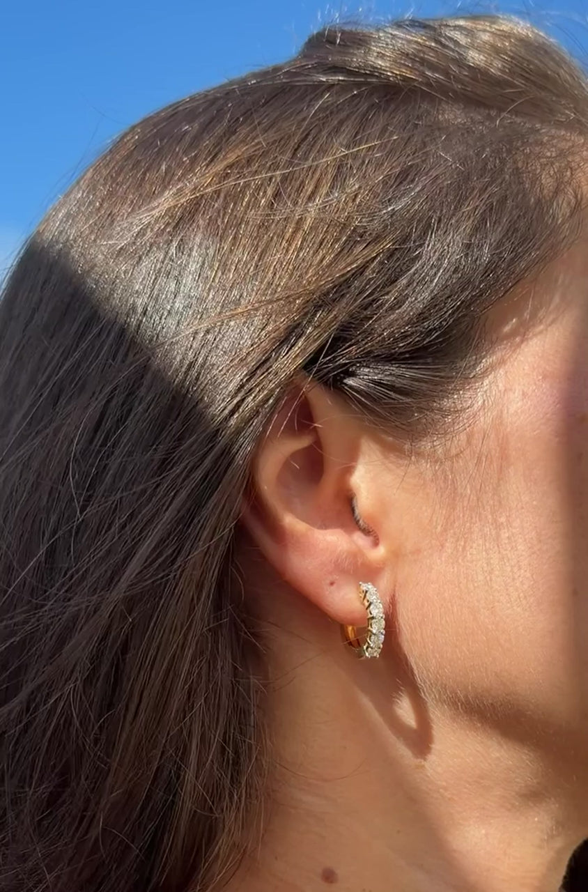 Medium Diamond Hoop Earrings