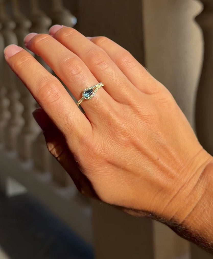 Aquamarine Loop Ring