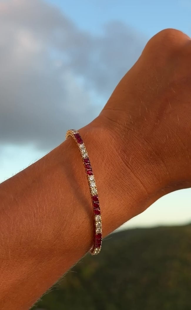 Ruby & Diamond Flexi Bangle