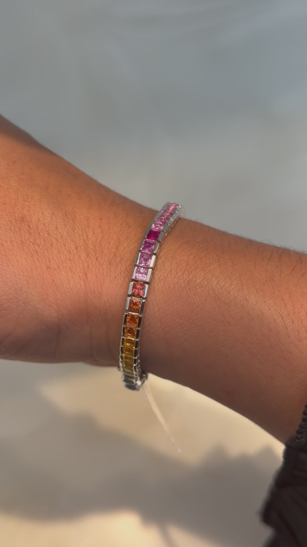 Rainbow Sapphire Tennis Bracelet