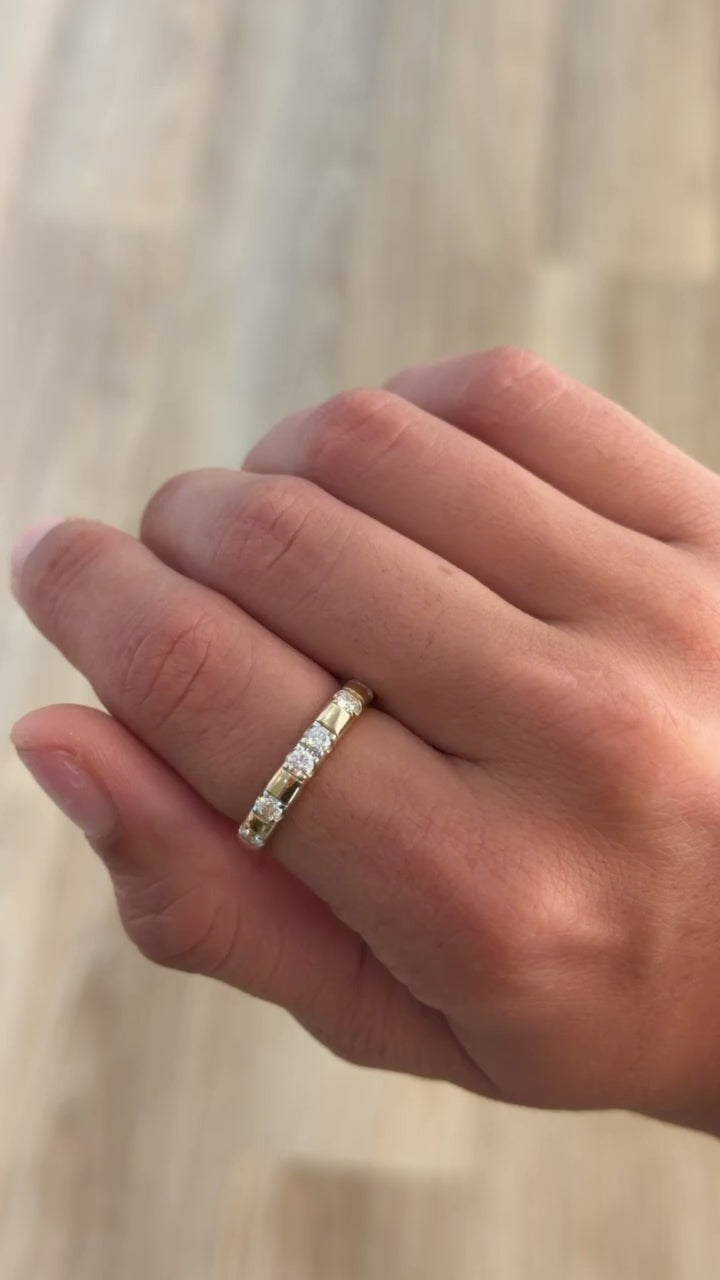 Vertical Channel Set Diamond Ring
