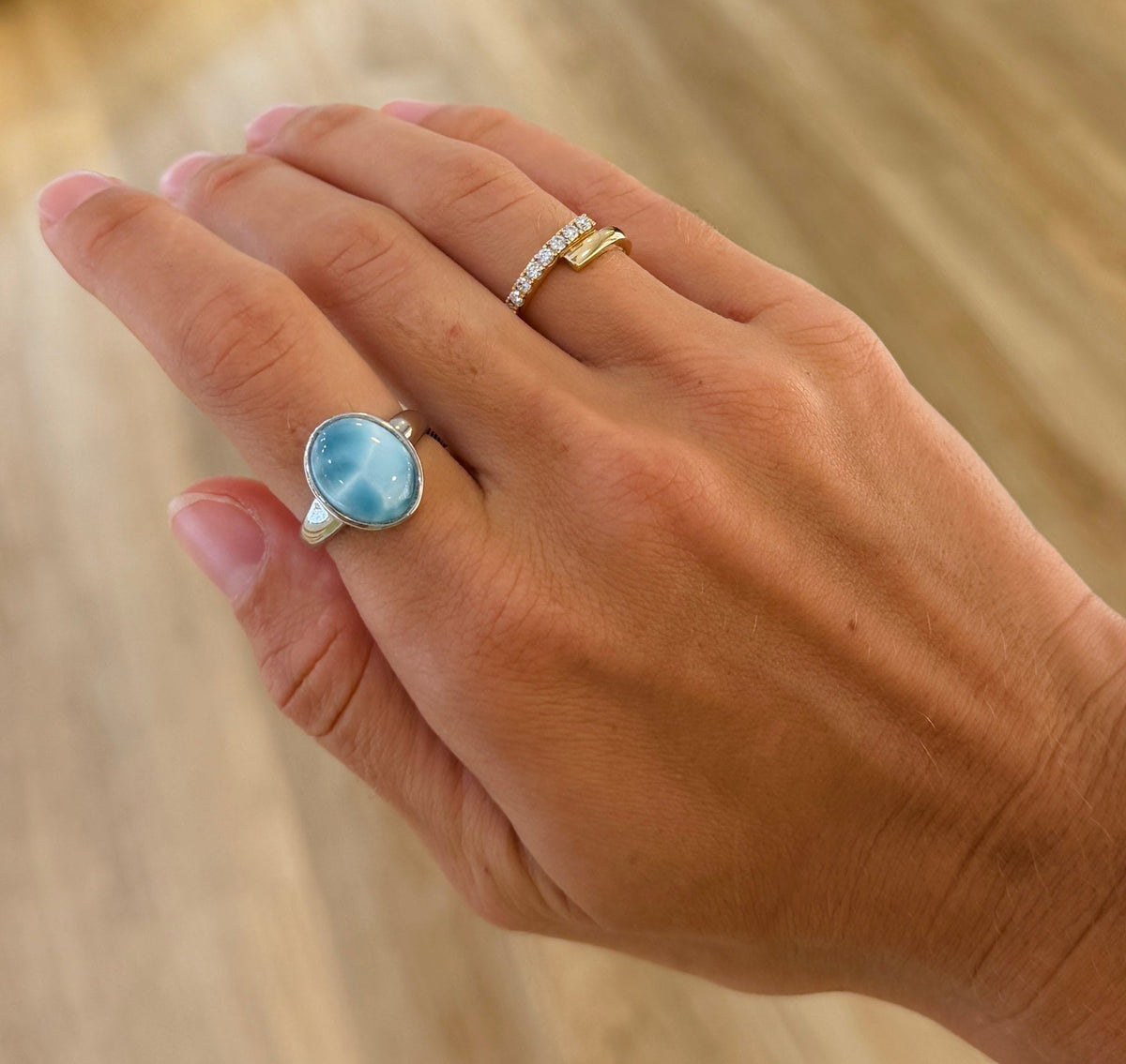 Oval Larimar Ring